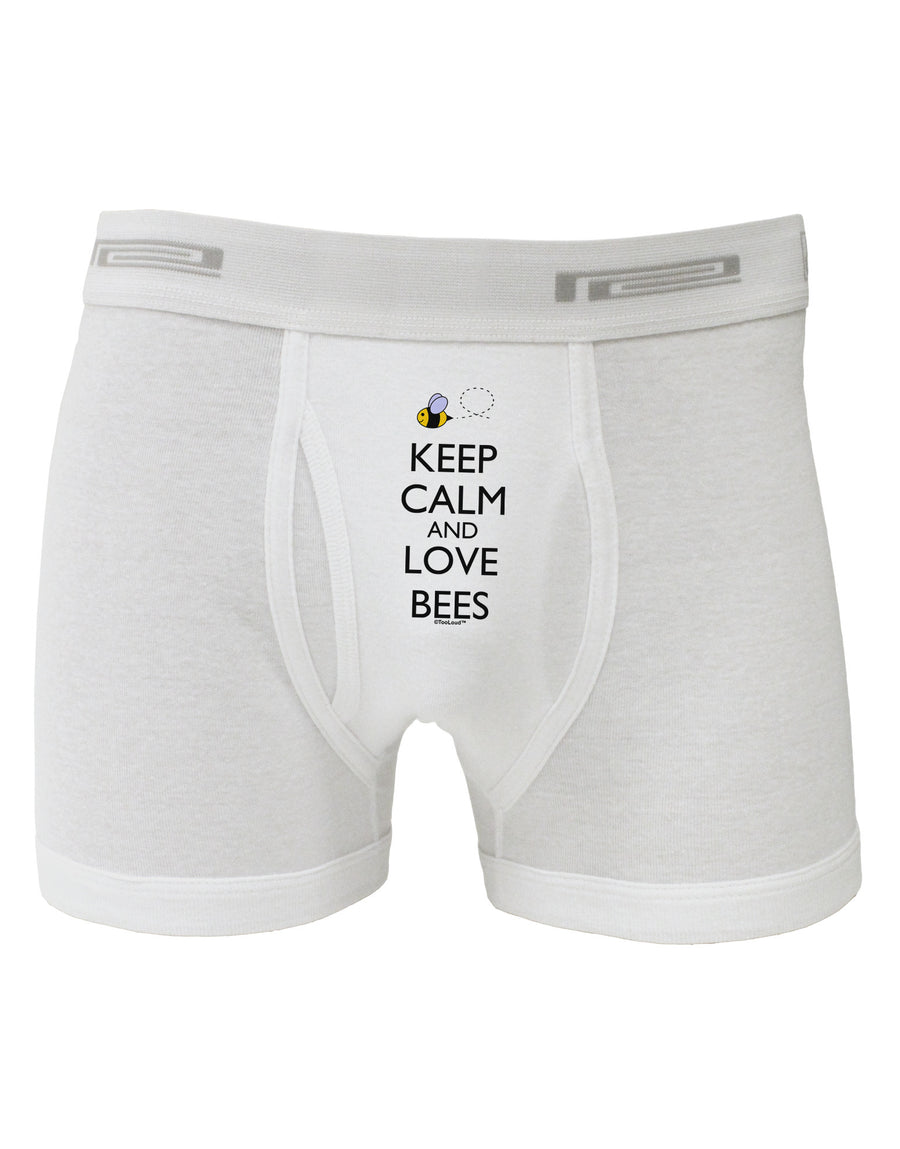 Keep Calm and Love Bees Color Boxer Briefs-Boxer Briefs-TooLoud-White-Small-Davson Sales