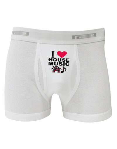 I Love House Pink Boxer Briefs-Boxer Briefs-TooLoud-White-Small-Davson Sales