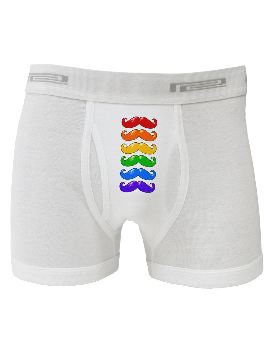 Colorful Rainbow Mustaches Boxer Briefs-Boxer Briefs-TooLoud-White-Small-Davson Sales