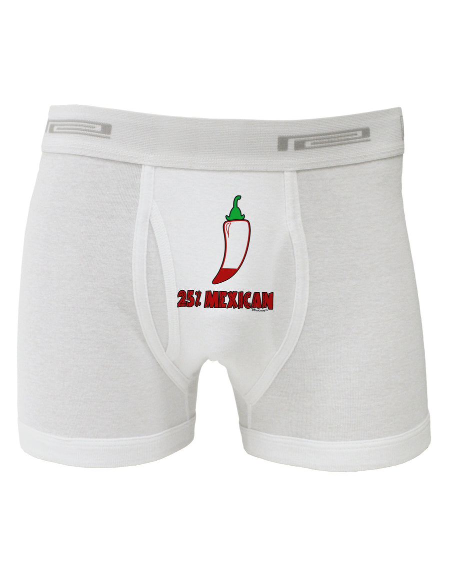 Twenty-Five Percent Mexican Boxer Briefs-Boxer Briefs-TooLoud-White-Small-Davson Sales