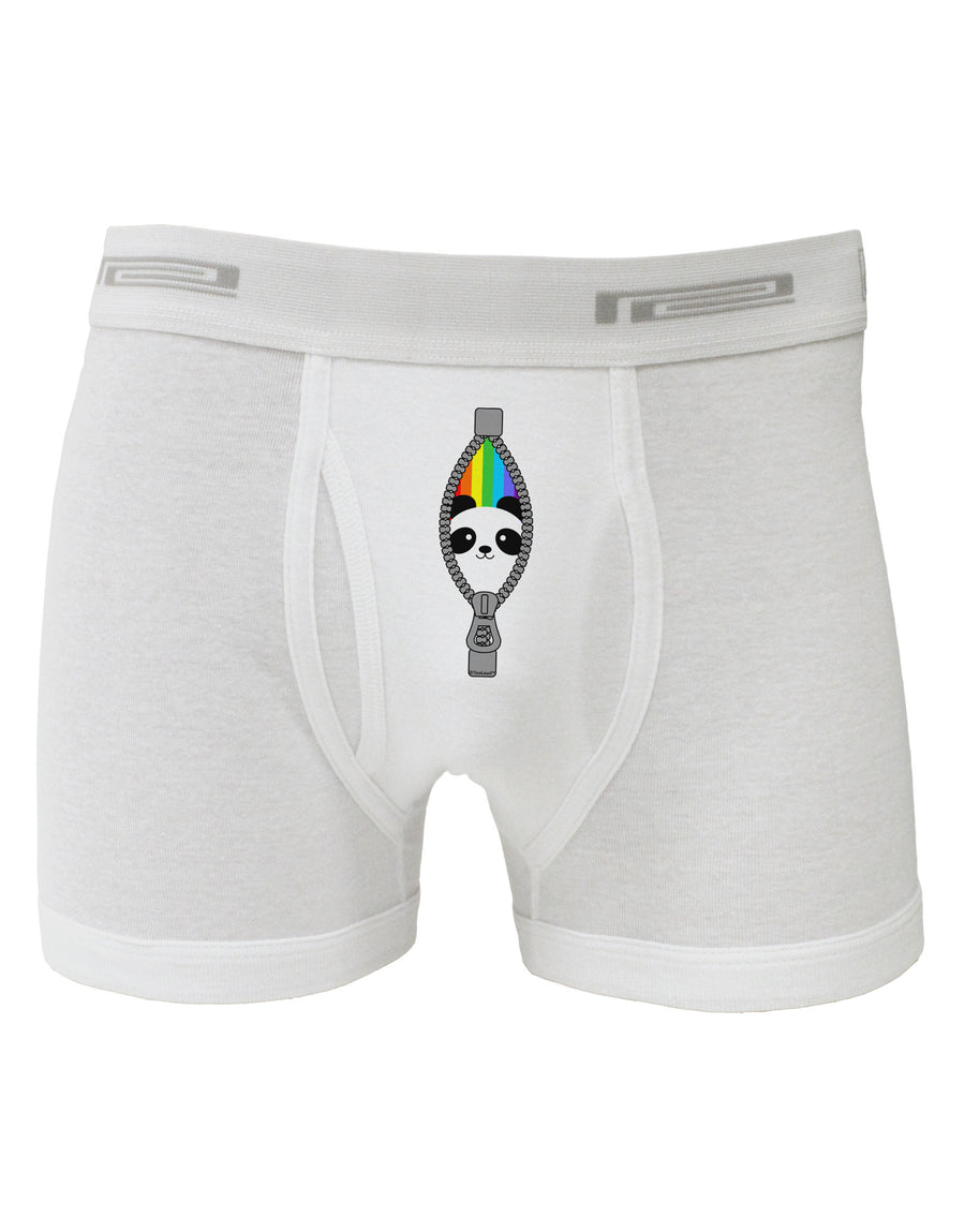 Rainbow Panda Peeking Out of Zipper Boxer Briefs by TooLoud-Boxer Briefs-TooLoud-White-Small-Davson Sales