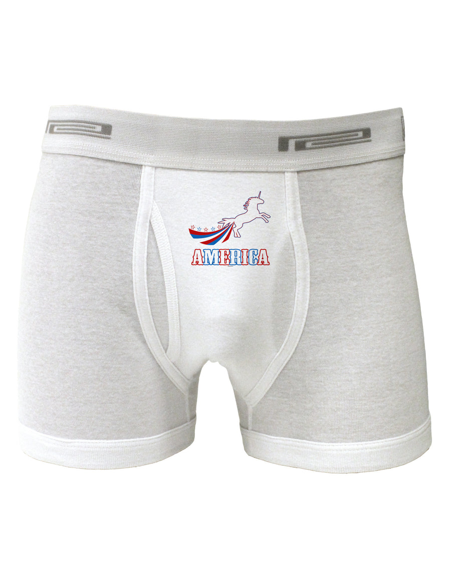 America Unicorn Boxer Briefs-Boxer Briefs-TooLoud-White-Small-Davson Sales