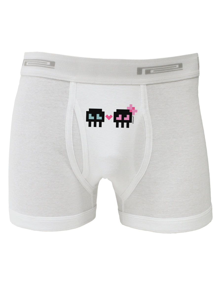 8-Bit Skull Love - Boy and Girl Boxer Briefs-Boxer Briefs-TooLoud-White-Small-Davson Sales