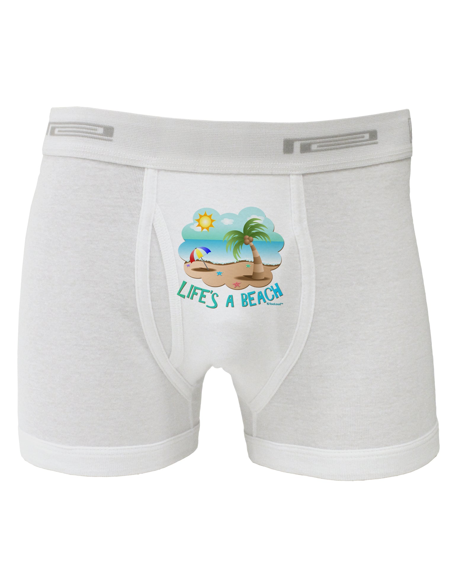 Fun Summer Beach Scene - Life's a Beach Boxer Briefs by TooLoud-Boxer Briefs-TooLoud-White-Small-Davson Sales