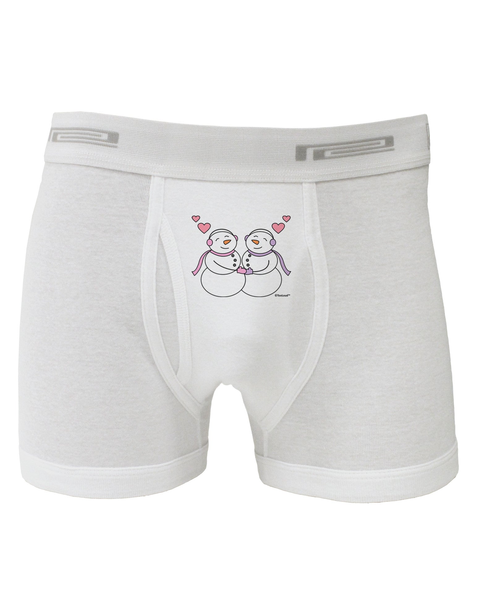 Cute Snowwoman Couple Boxer Briefs by TooLoud-Boxer Briefs-TooLoud-White-Small-Davson Sales