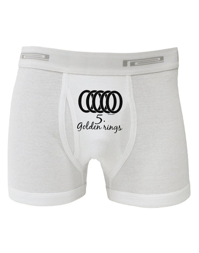 Five Golden Rings Text Boxer Briefs-Boxer Briefs-TooLoud-White-Small-Davson Sales