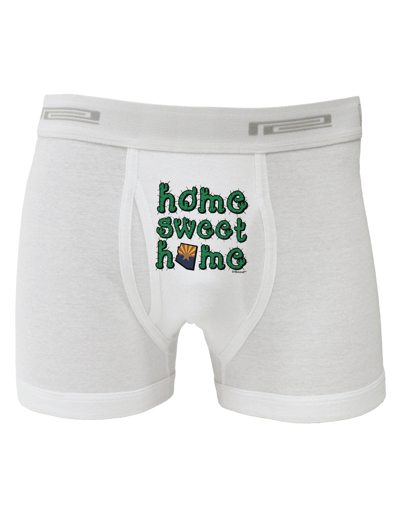 Home Sweet Home - Arizona - Cactus and State Flag Boxer Briefs by TooLoud-Boxer Briefs-TooLoud-White-Small-Davson Sales