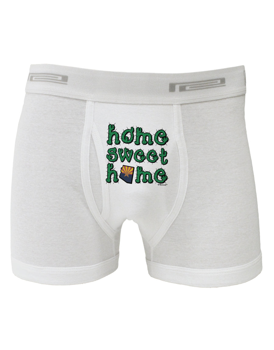 Home Sweet Home - Arizona - Cactus and State Flag Boxer Briefs by TooLoud-Boxer Briefs-TooLoud-White-Small-Davson Sales