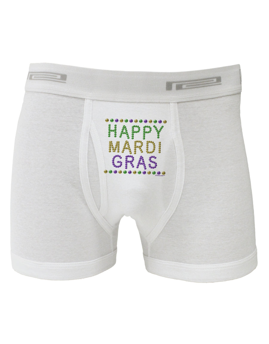 Happy Mardi Gras Beads Boxer Briefs-Boxer Briefs-TooLoud-White-Small-Davson Sales