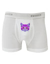 Geometric Kitty Purple Boxer Briefs-Boxer Briefs-TooLoud-White-Small-Davson Sales