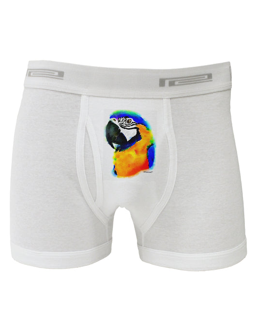 Brightly Colored Parrot Watercolor Boxer Briefs-Boxer Briefs-TooLoud-White-Small-Davson Sales