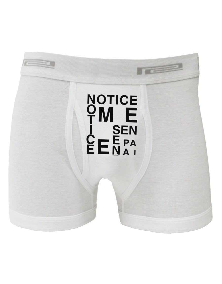 Notice Me Senpai Artistic Text Boxer Briefs-Boxer Briefs-TooLoud-White-Small-Davson Sales