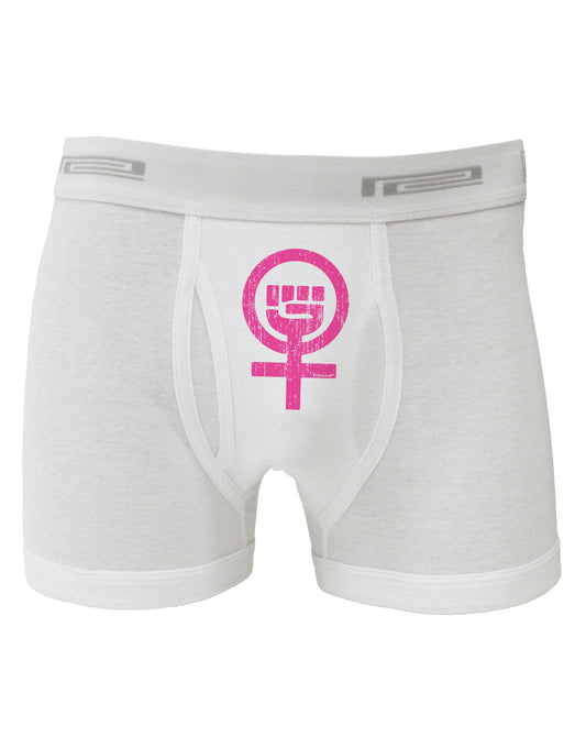 Pink Distressed Feminism Symbol Boxer Briefs-Boxer Briefs-TooLoud-White-Small-Davson Sales