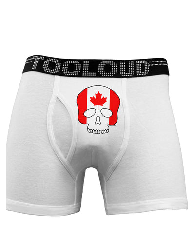 Skull Flag Canada Boxer Briefs-Boxer Briefs-TooLoud-White-Small-Davson Sales