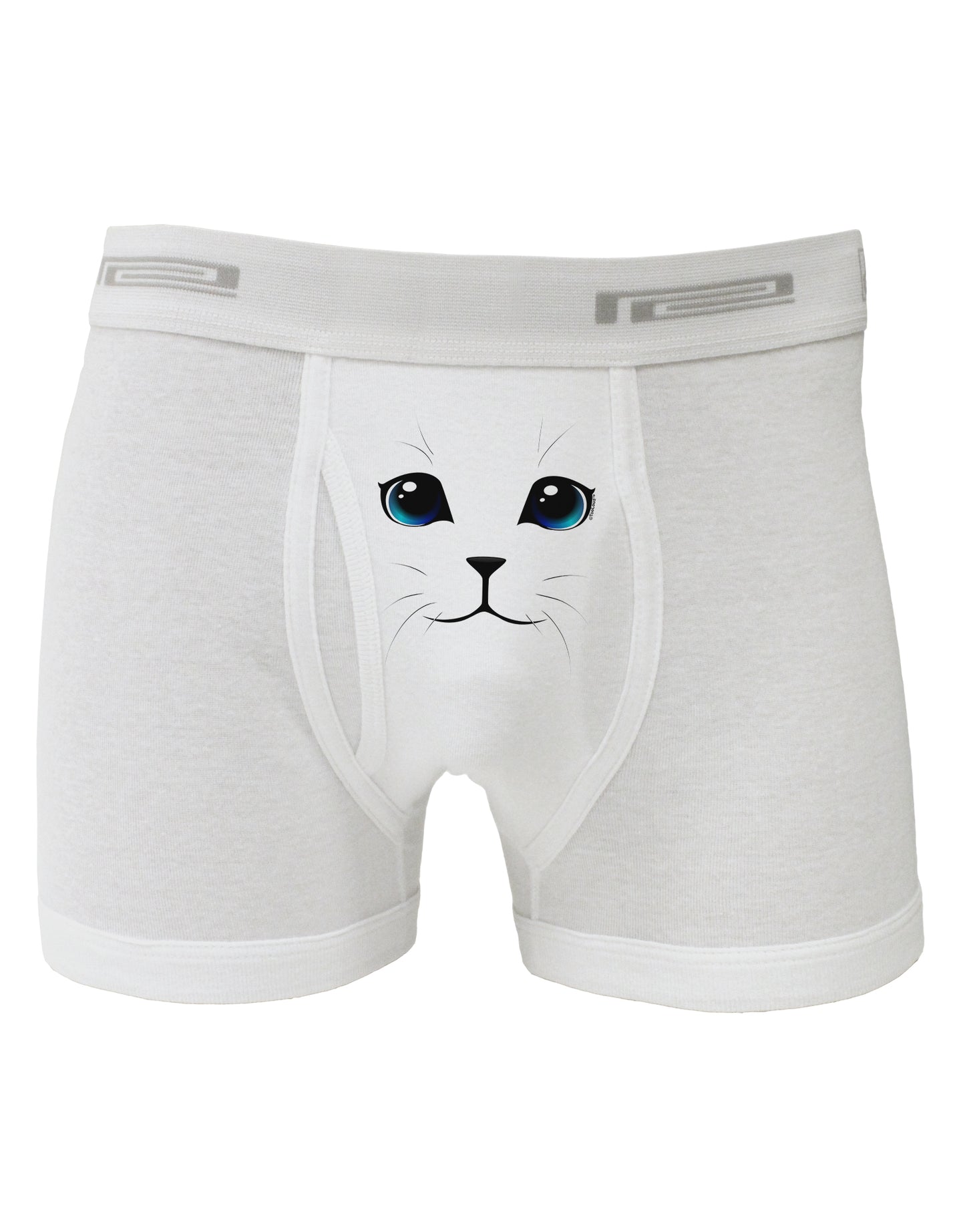 Blue-Eyed Cute Cat Face Boxer Briefs-Boxer Briefs-TooLoud-White-Small-Davson Sales