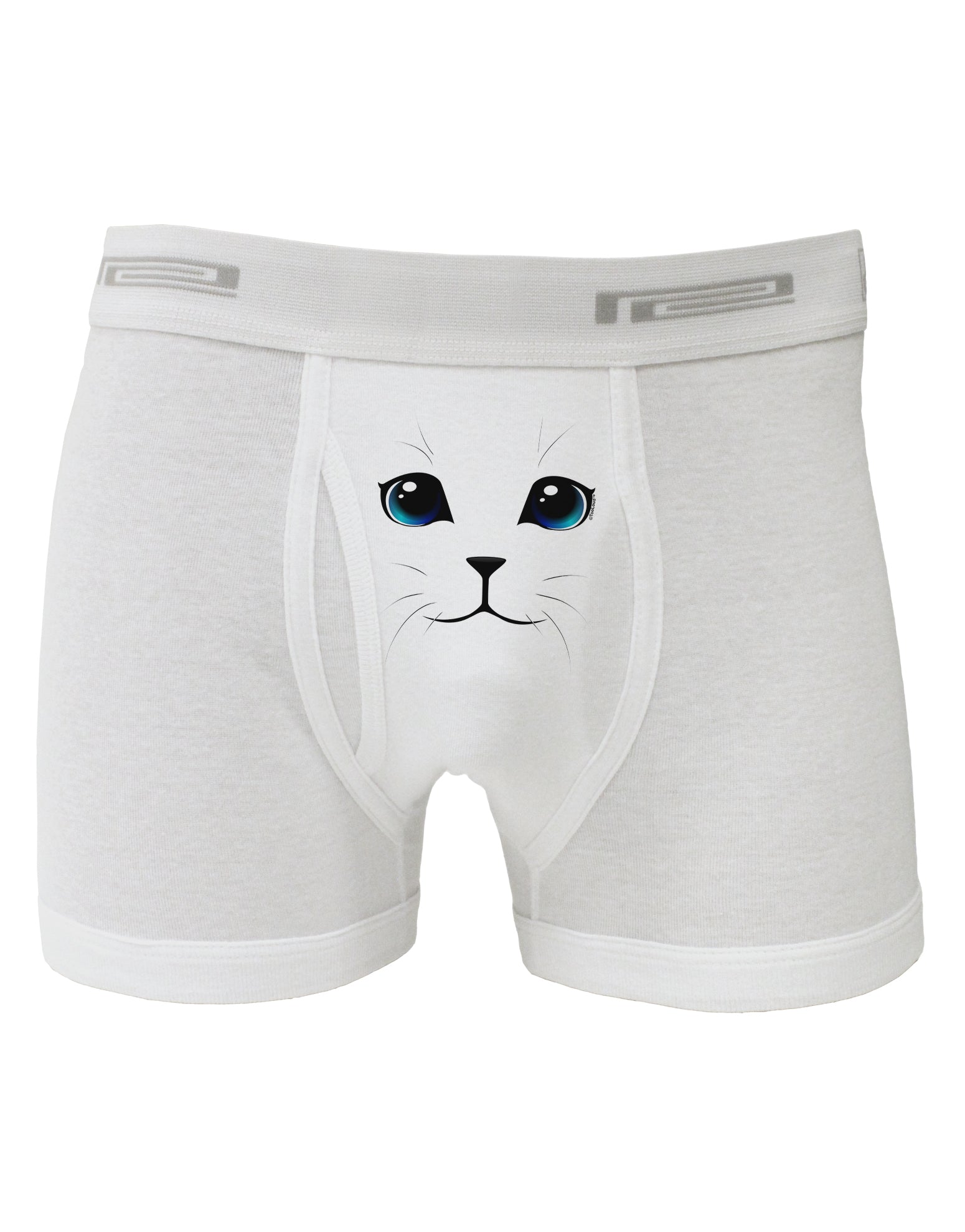 Blue-Eyed Cute Cat Face Boxer Briefs-Boxer Briefs-TooLoud-White-Small-Davson Sales