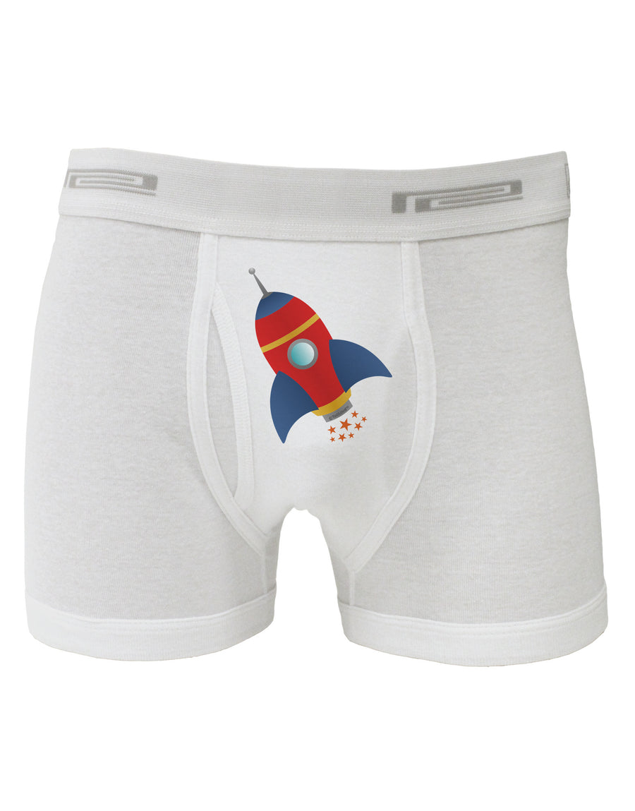 Space Rocket Ship and Stars Boxer Briefs by TooLoud-Boxer Briefs-TooLoud-White-Small-Davson Sales