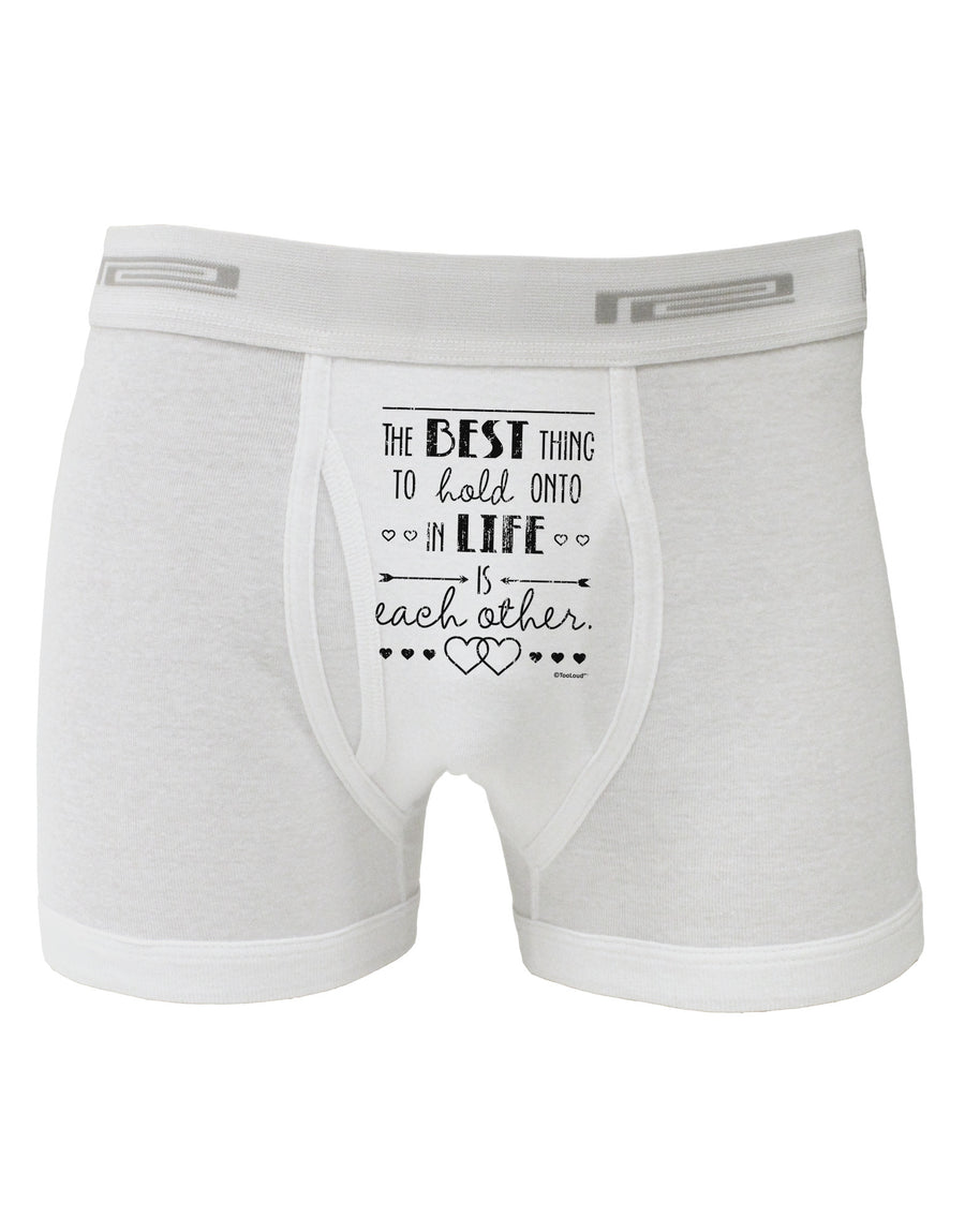 The Best Thing to Hold Onto in Life is Each Other - Distressed Boxer Briefs-Boxer Briefs-TooLoud-White-Small-Davson Sales