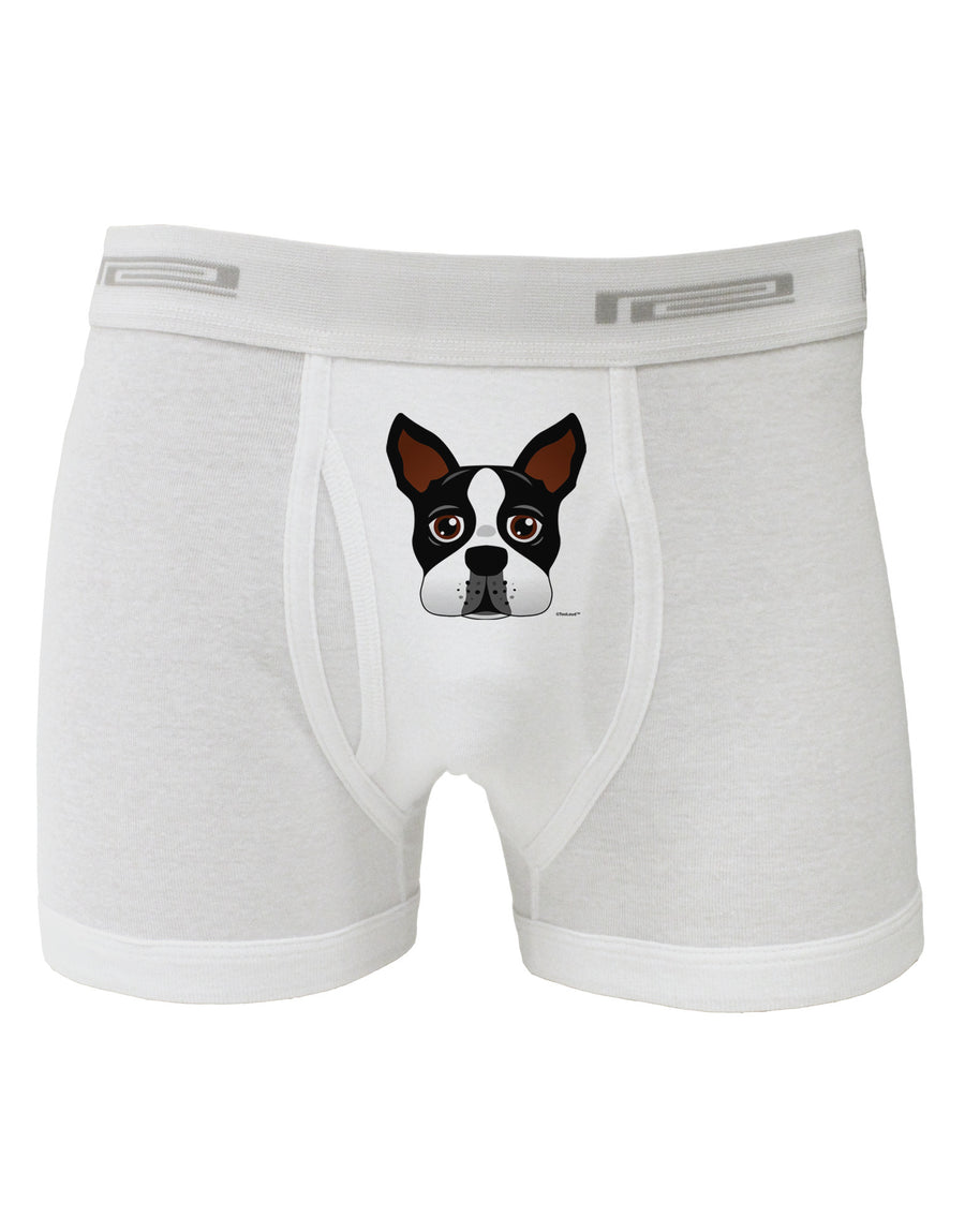 Cute Boston Terrier Dog Face Boxer Briefs-Boxer Briefs-TooLoud-White-Small-Davson Sales