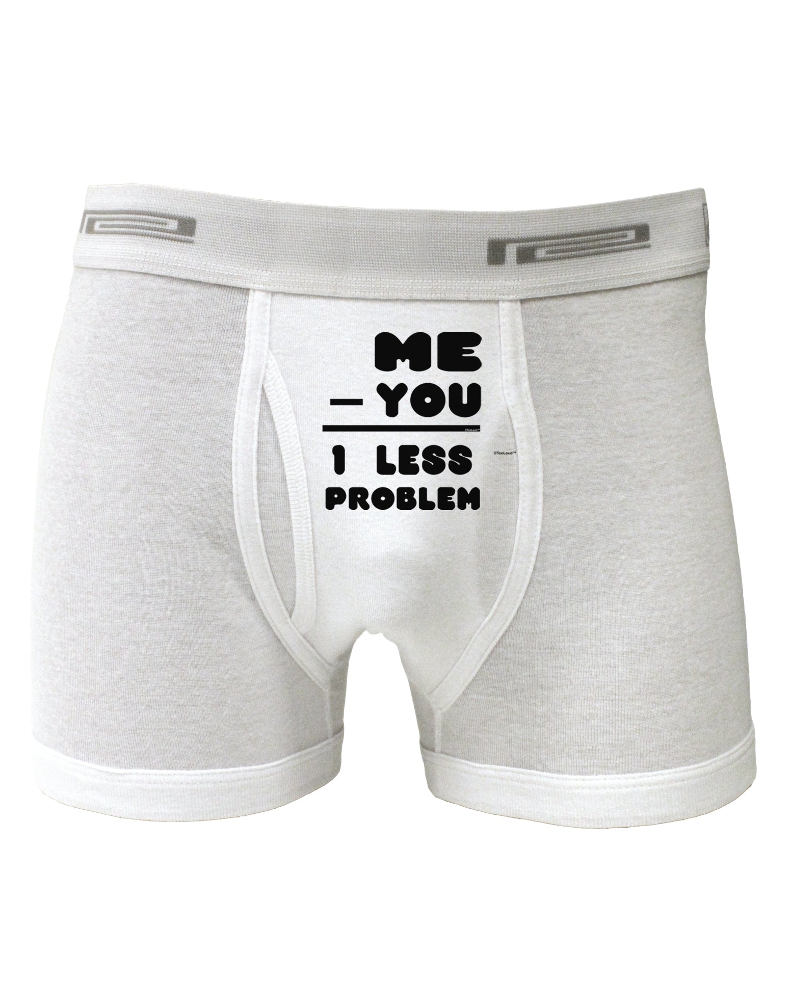 Me - You = 1 Less Problem Boxer Briefs-Boxer Briefs-TooLoud-White-Small-Davson Sales