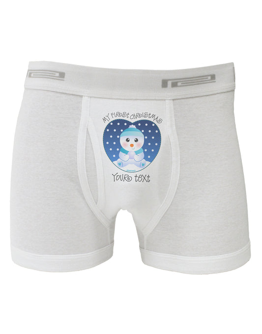 Personalized My First Christmas Snowbaby Blue Boxer Briefs-Boxer Briefs-TooLoud-White-Small-Davson Sales