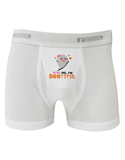 Kiss Me BOOtiful Ghost Orange Boxer Briefs-Boxer Briefs-TooLoud-White-Small-Davson Sales