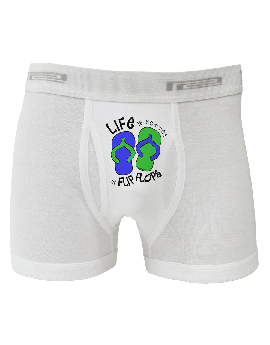 Life is Better in Flip Flops - Blue and Green Boxer Briefs-Boxer Briefs-TooLoud-White-Small-Davson Sales