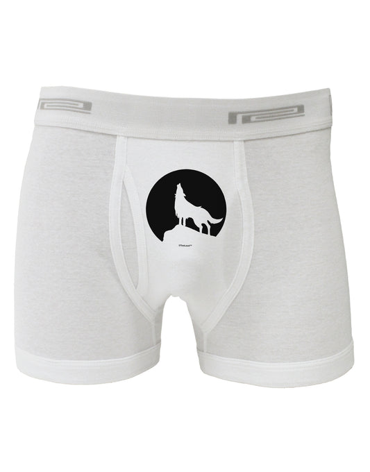 Wolf Howling at the Moon - Design #1 Boxer Briefs by TooLoud-Boxer Briefs-TooLoud-White-Small-Davson Sales