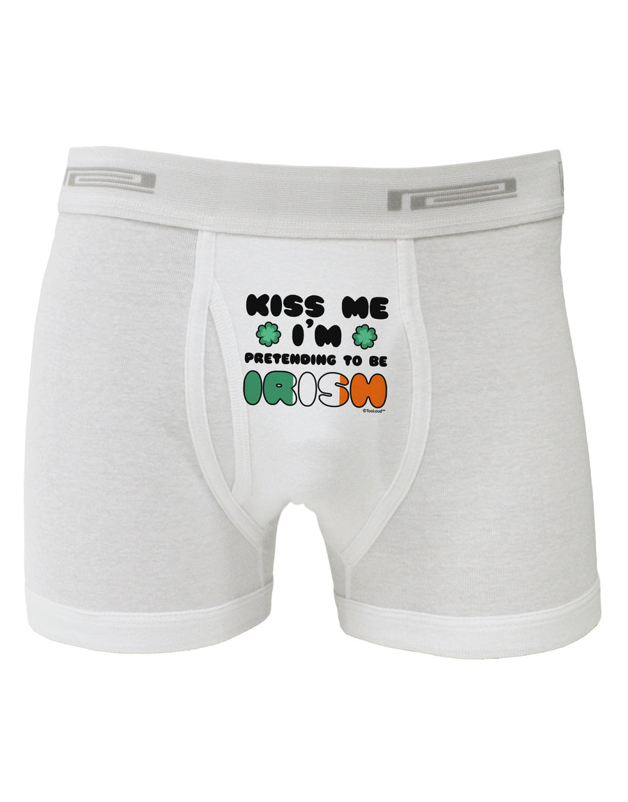 Kiss Me I'm Pretending to Be Irish Boxer Briefs by TooLoud-Boxer Briefs-TooLoud-White-Small-Davson Sales