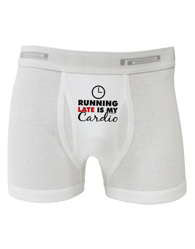 Running Late Is My Cardio Boxer Briefs-Boxer Briefs-TooLoud-White-Small-Davson Sales