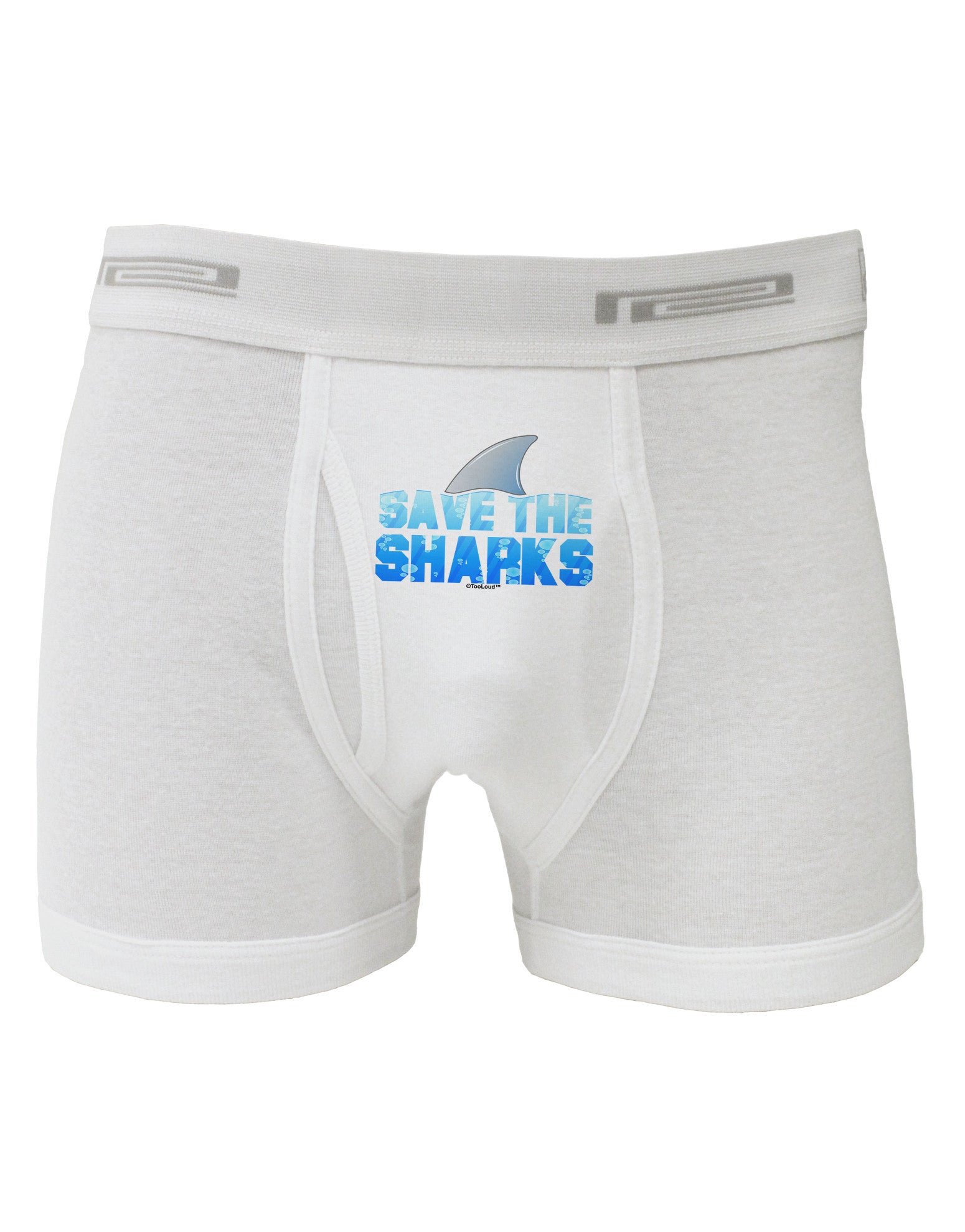 Save The Sharks - Fin Color Boxer Briefs by TooLoud-Boxer Briefs-TooLoud-White-Small-Davson Sales