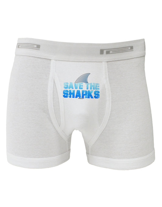 Save The Sharks - Fin Color Boxer Briefs by TooLoud-Boxer Briefs-TooLoud-White-Small-Davson Sales