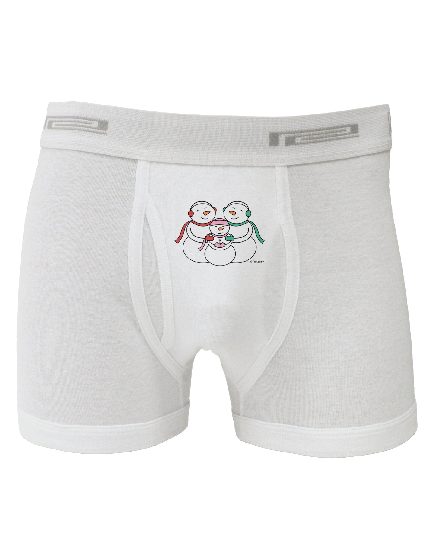 Cute Snowman Family with Girl Boxer Briefs by TooLoud-Boxer Briefs-TooLoud-White-Small-Davson Sales