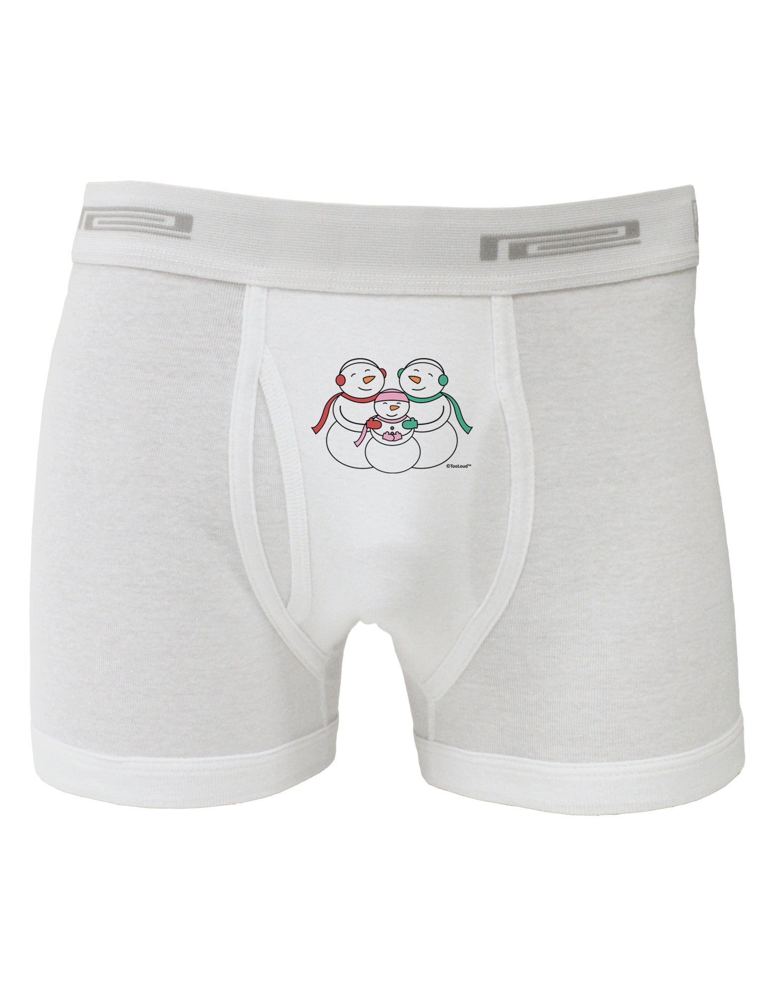Cute Snowman Family with Girl Boxer Briefs by TooLoud-Boxer Briefs-TooLoud-White-Small-Davson Sales