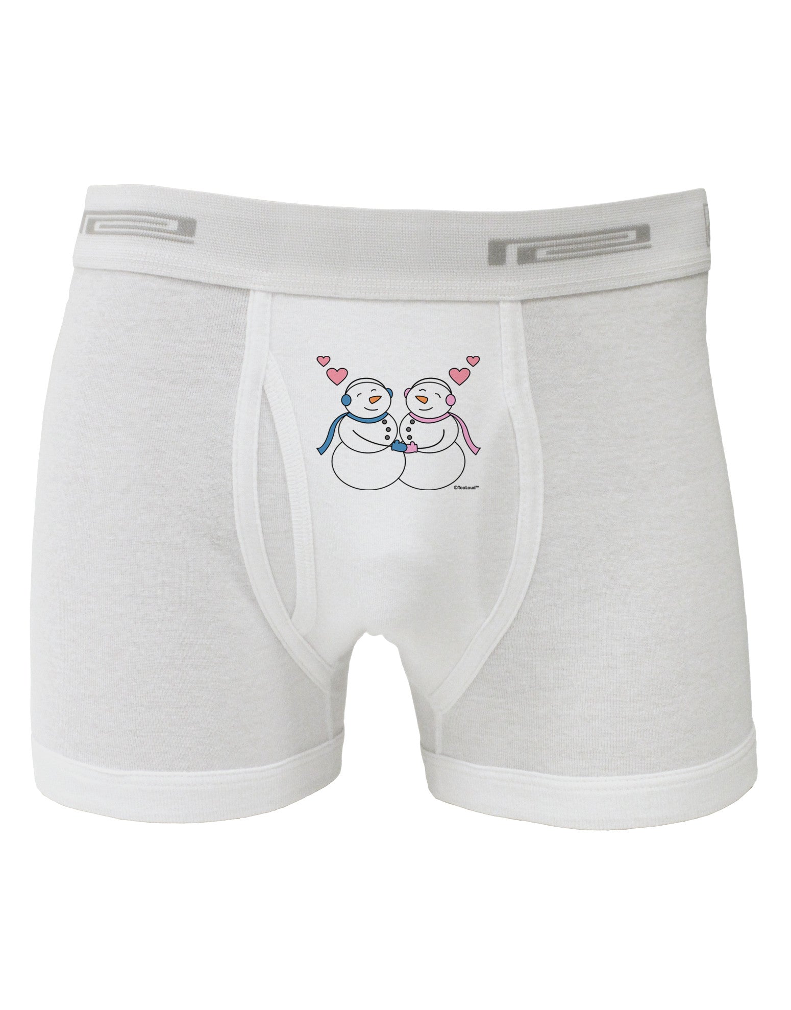 Cute Snowman and Snowwoman Couple Boxer Briefs by TooLoud-Boxer Briefs-TooLoud-White-Small-Davson Sales