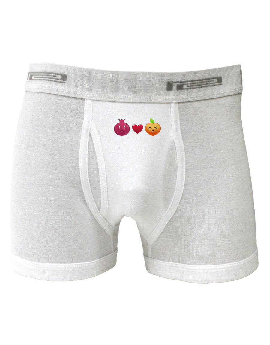 Pomegranate Heart Peach Boxer Briefs-Boxer Briefs-TooLoud-White-Small-Davson Sales