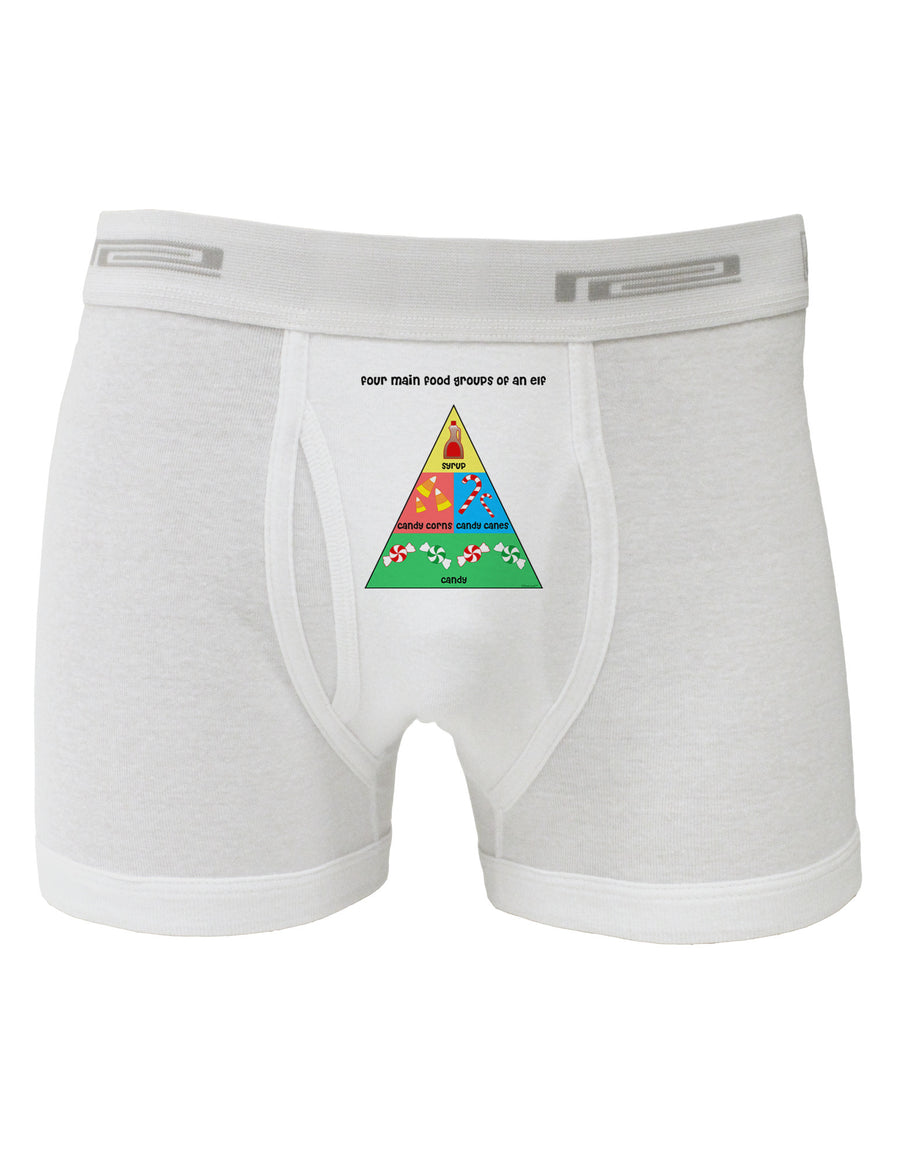 Four Main Food Groups of an Elf - Christmas Boxer Briefs-Boxer Briefs-TooLoud-White-Small-Davson Sales