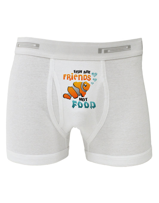 Fish Are Friends Not Food Boxer Briefs-Boxer Briefs-TooLoud-White-Small-Davson Sales