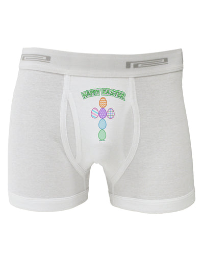 Happy Easter Egg Cross Faux Applique Boxer Briefs-Boxer Briefs-TooLoud-White-Small-Davson Sales