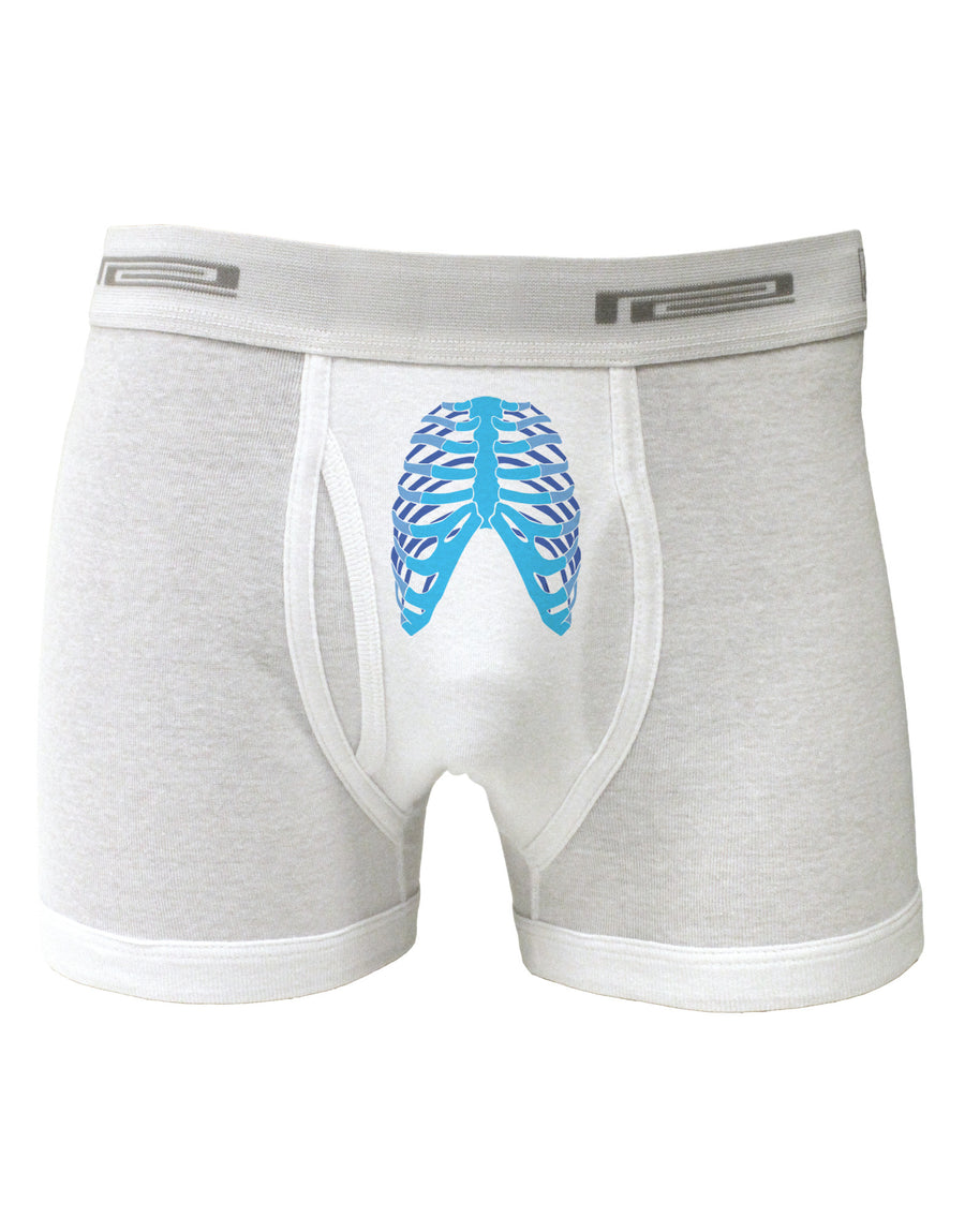 Human Blue Skeleton Bones Ribcage Boxer Briefs-Boxer Briefs-TooLoud-White-Small-Davson Sales