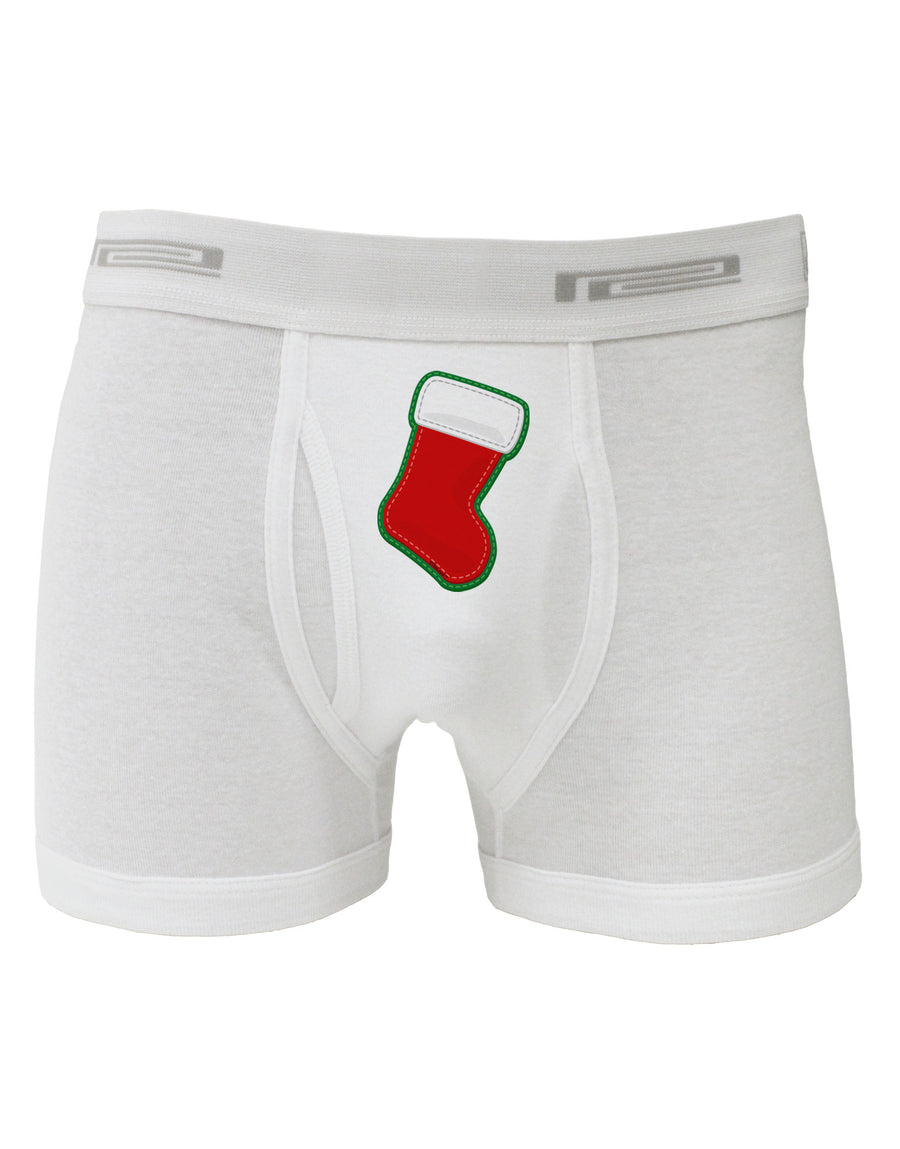 Cute Faux Applique Christmas Stocking Boxer Briefs-Boxer Briefs-TooLoud-White-Small-Davson Sales