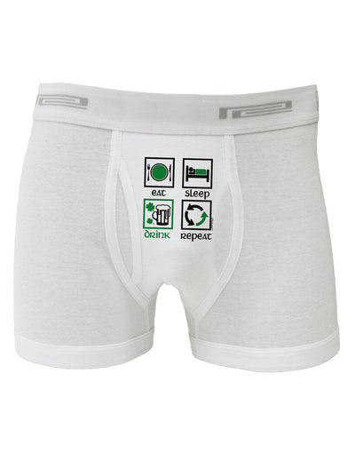 Eat Sleep Drink Green Beer Repeat Boxer Briefs-Boxer Briefs-TooLoud-White-Small-Davson Sales