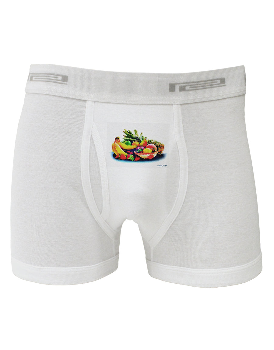 TooLoud Watercolor Fruit Bowl 3 Boxer Briefs-Boxer Briefs-TooLoud-White-Small-Davson Sales