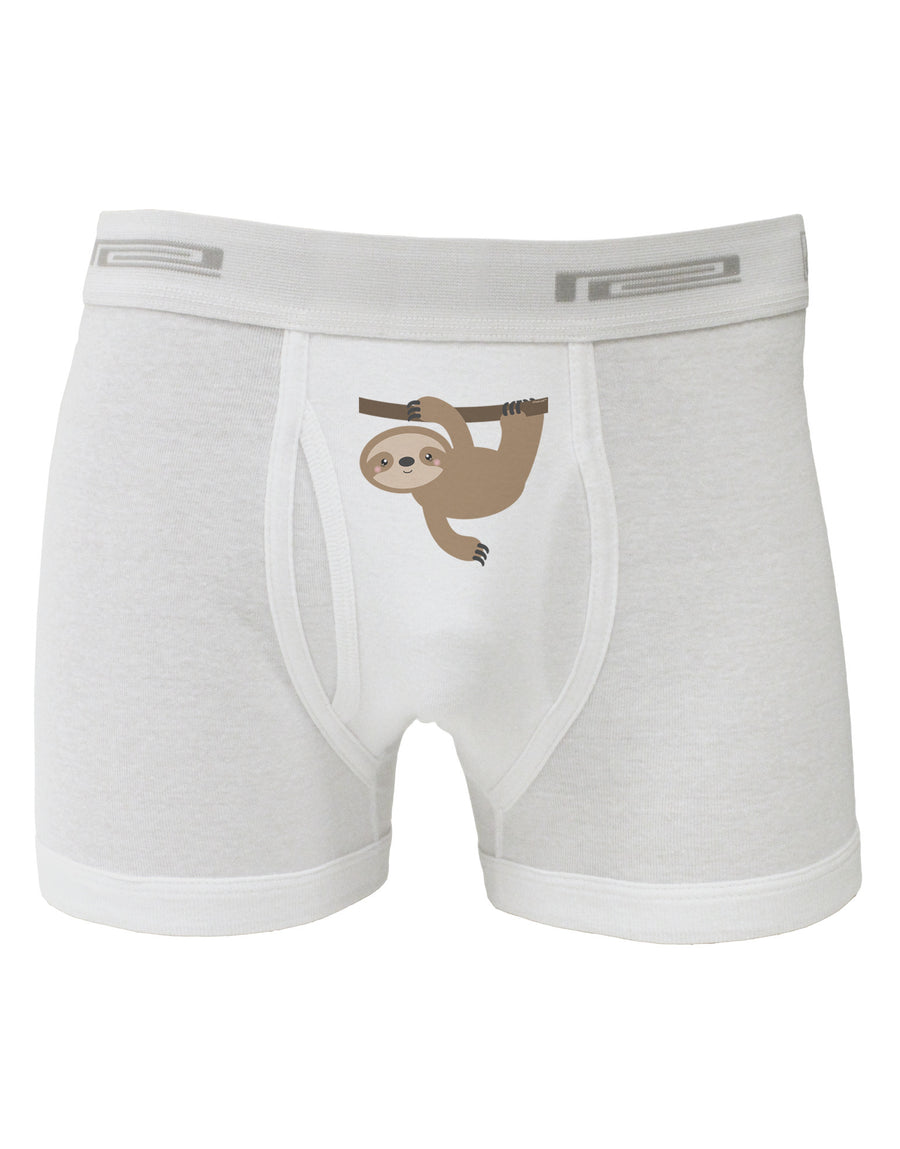 Cute Hanging Sloth Boxer Briefs-Boxer Briefs-TooLoud-White-Small-Davson Sales
