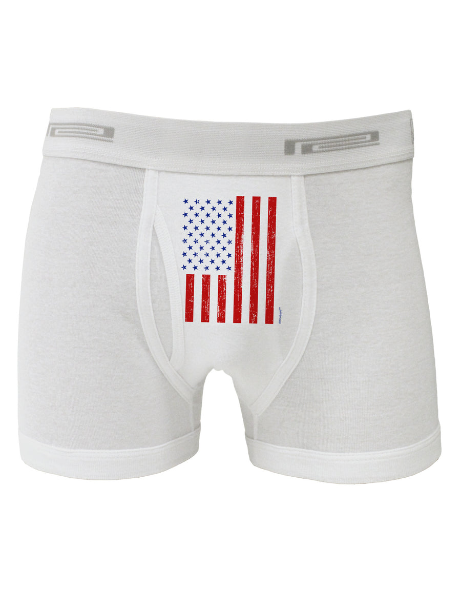 Red and Blue Stamp Style American Flag - Distressed Boxer Briefs by TooLoud-Boxer Briefs-TooLoud-White-Small-Davson Sales