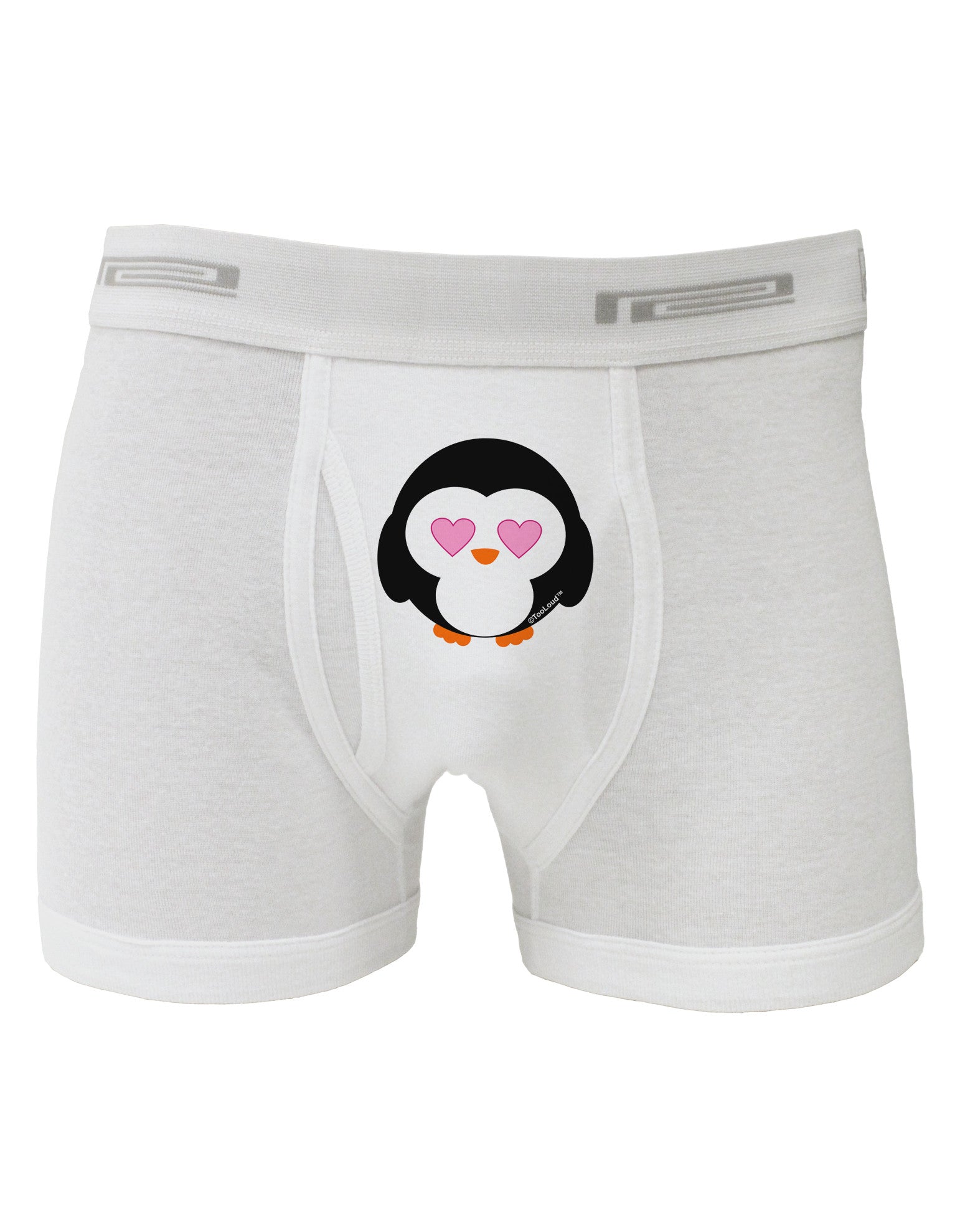 Cute Penguin - Heart Eyes Boxer Briefs by TooLoud-Boxer Briefs-TooLoud-White-Small-Davson Sales