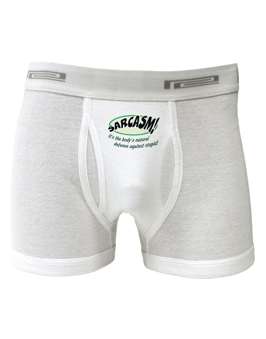 Sarcasm Natural Defense Against Stupid Boxer Briefs-Boxer Briefs-TooLoud-White-Small-Davson Sales