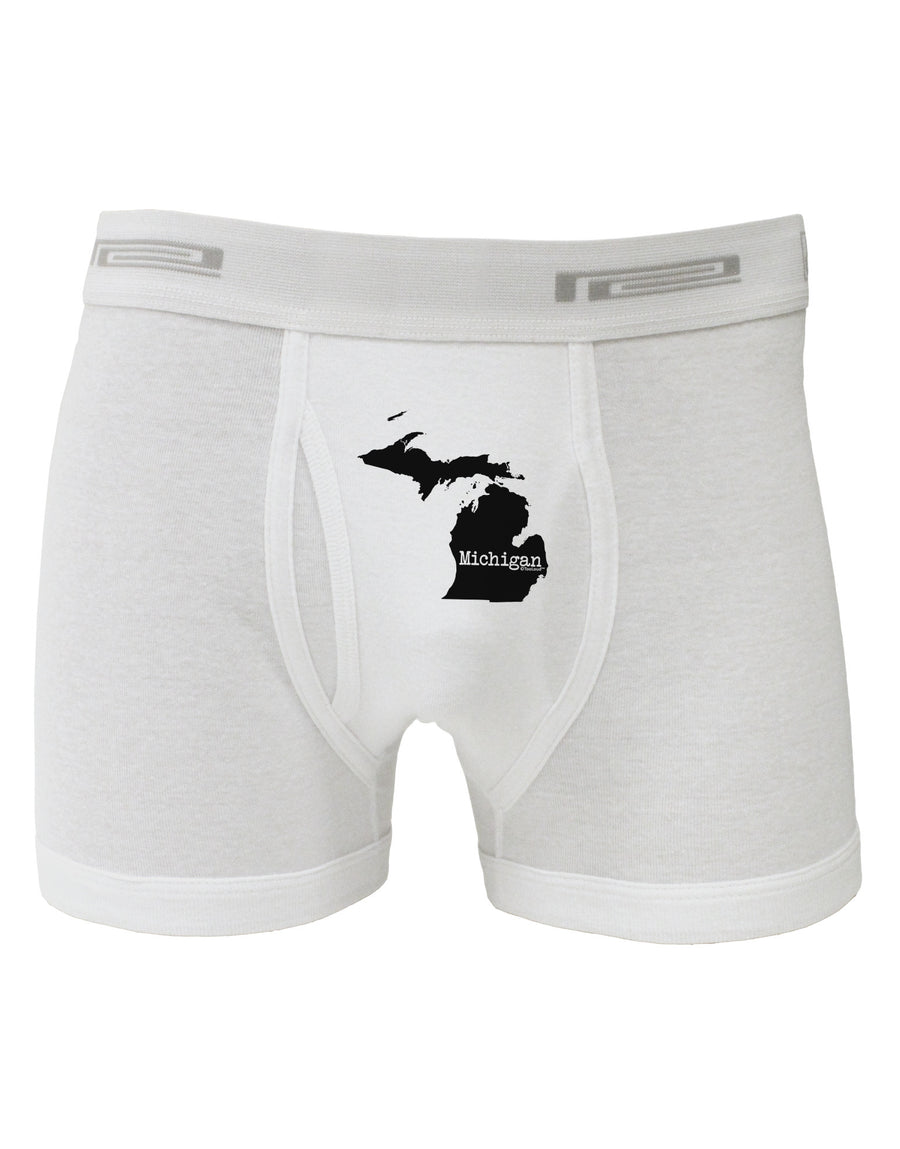 Michigan - United States Shape Boxer Briefs-Boxer Briefs-TooLoud-White-Small-Davson Sales