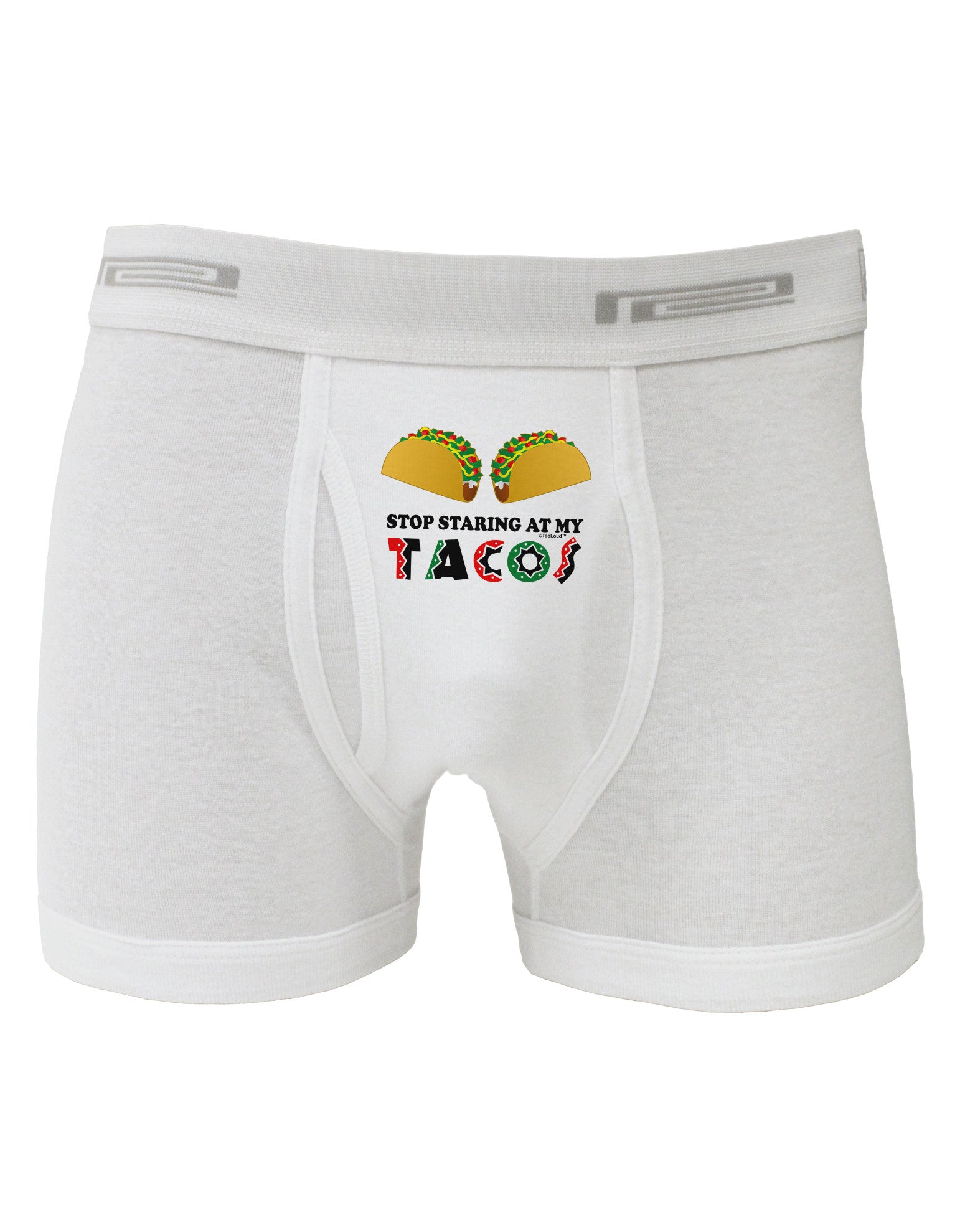 Stop Staring At My Tacos Boxer Briefs-Boxer Briefs-TooLoud-White-Small-Davson Sales