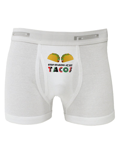 Stop Staring At My Tacos Boxer Briefs-Boxer Briefs-TooLoud-White-Small-Davson Sales